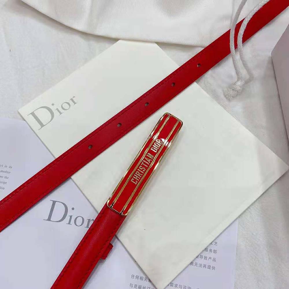 Dior Women Dior-id Belt Raspberry Smooth Calfskin 15 MM - image 8
