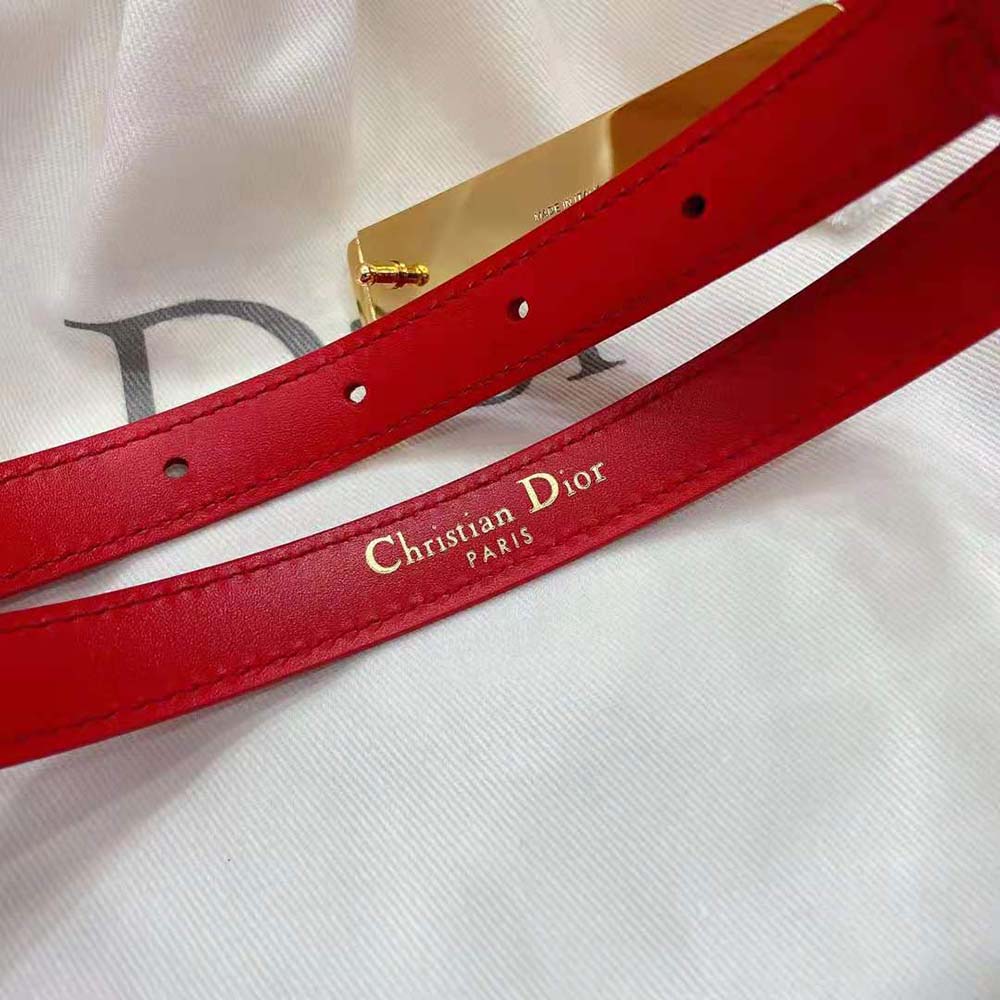 Dior Women Dior-id Belt Raspberry Smooth Calfskin 15 MM - image 6