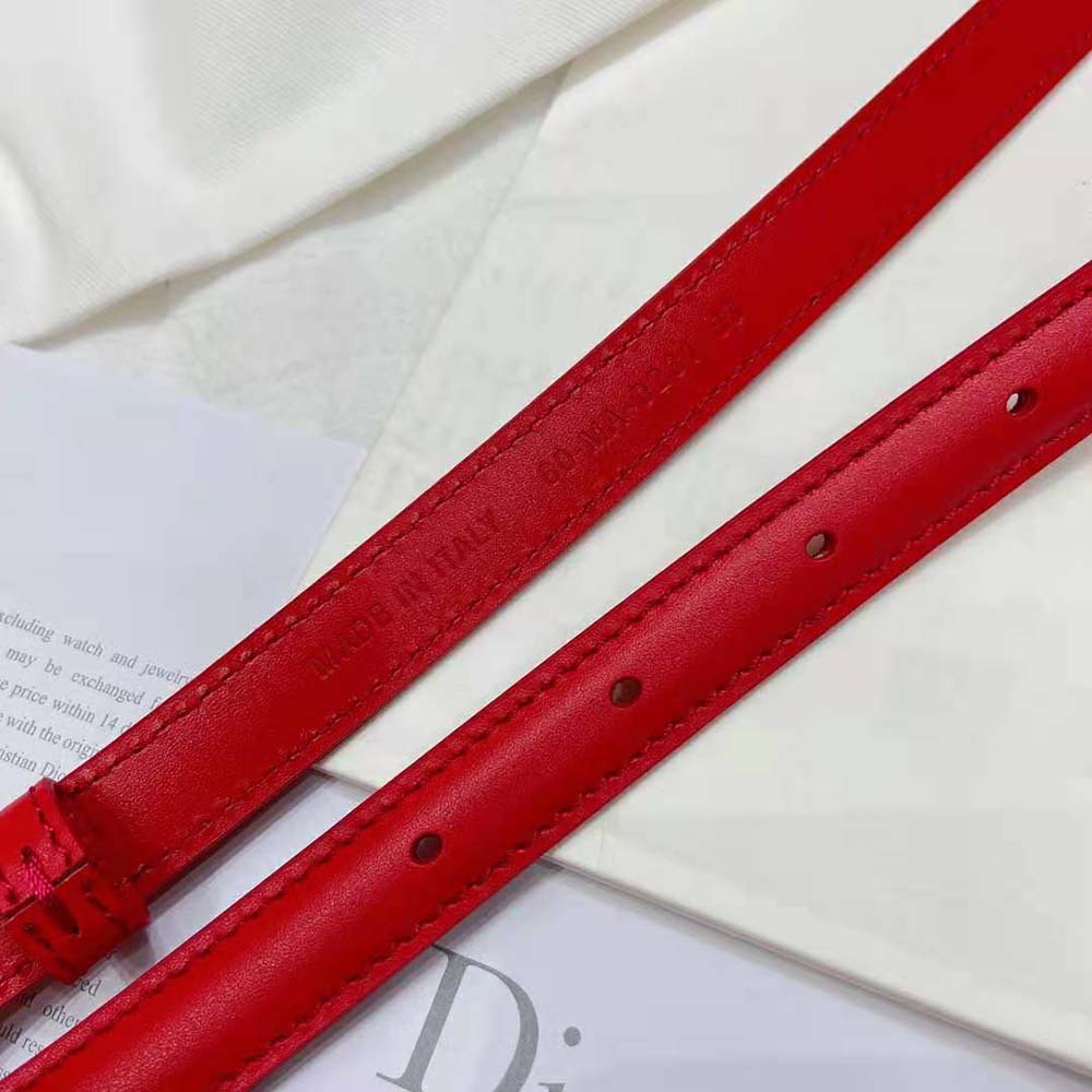 Dior Women Dior-id Belt Raspberry Smooth Calfskin 15 MM - image 5
