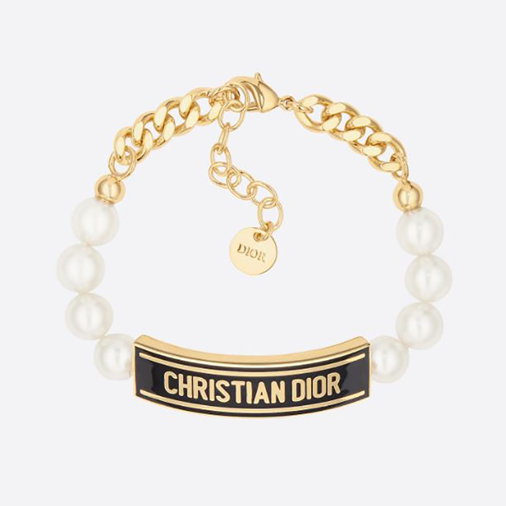 Close-up front view of Dior Women Dior-id Bracelet gold-finish metal