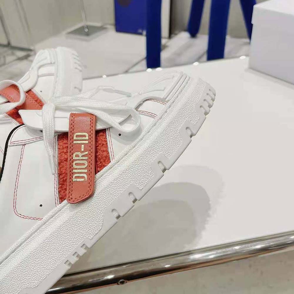 Dior Women Dior-id Sneaker White Calfskin Terry Cotton-Pink - image 10