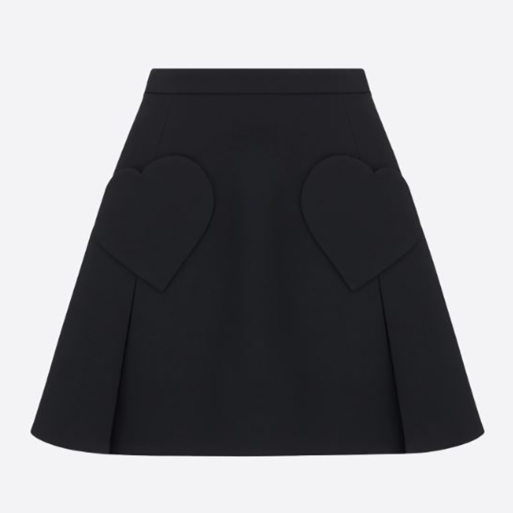 Front view of Dior Women Dioramour Miniskirt with heart-shaped pockets