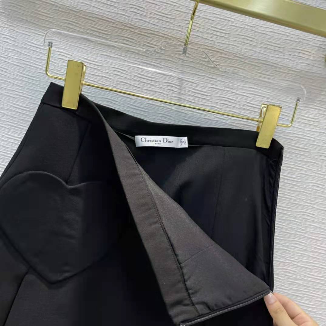 Dior Women Dioramour Miniskirt with Heart-Shaped Pockets Black Wool and Silk - image 7