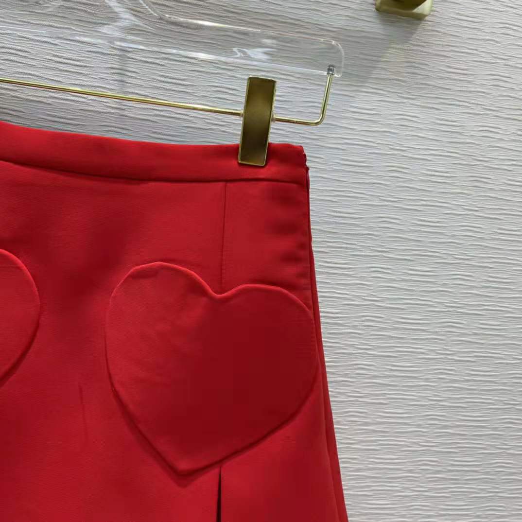 Dior Women Dioramour Miniskirt with Heart-Shaped Pockets Red Wool and Silk - image 8