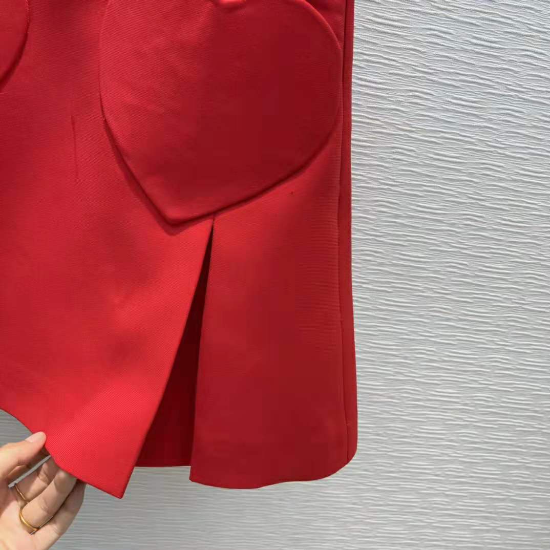 Dior Women Dioramour Miniskirt with Heart-Shaped Pockets Red Wool and Silk - image 6