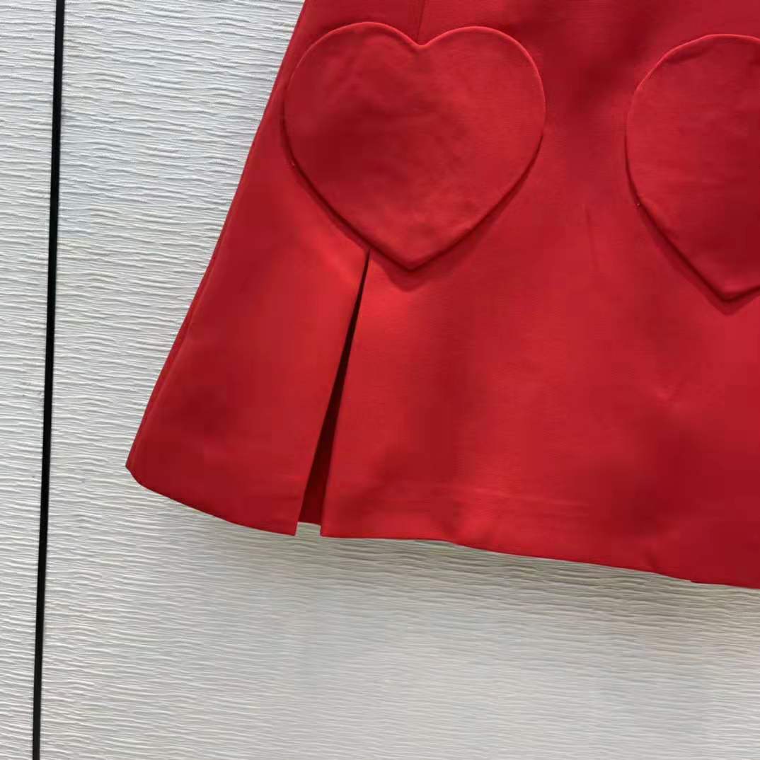 Dior Women Dioramour Miniskirt with Heart-Shaped Pockets Red Wool and Silk - image 5