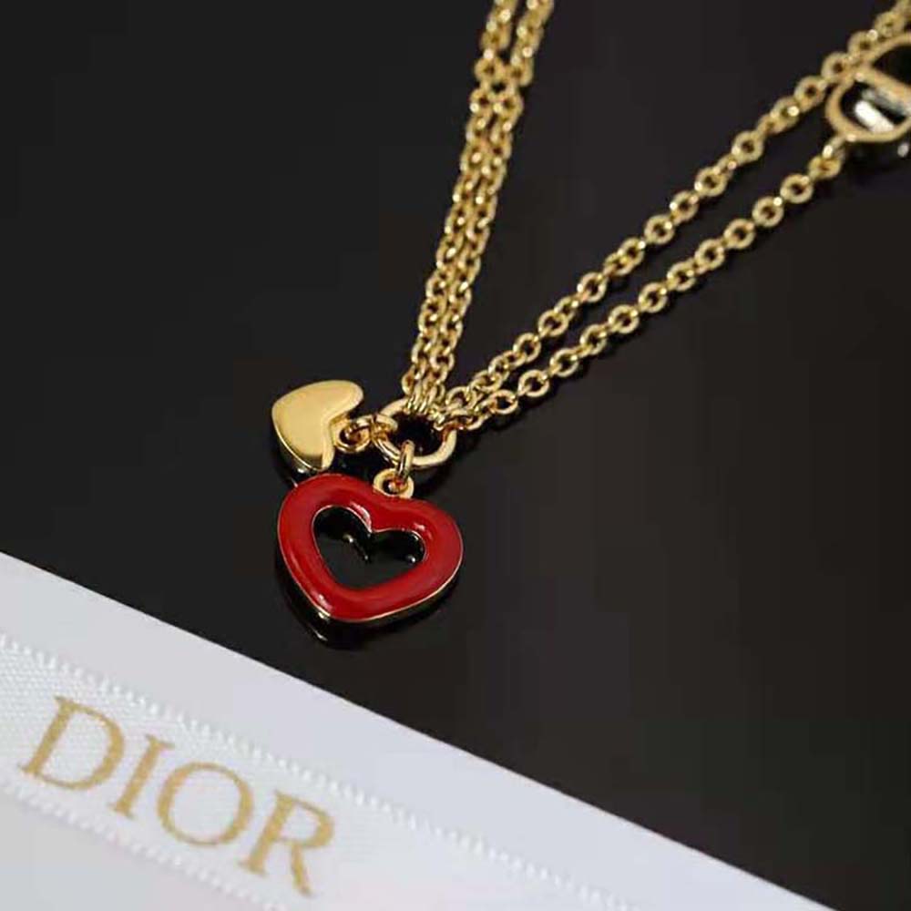 Dior Women Dioramour Necklace Gold-Finish Metal and Red Lacquer - image 4