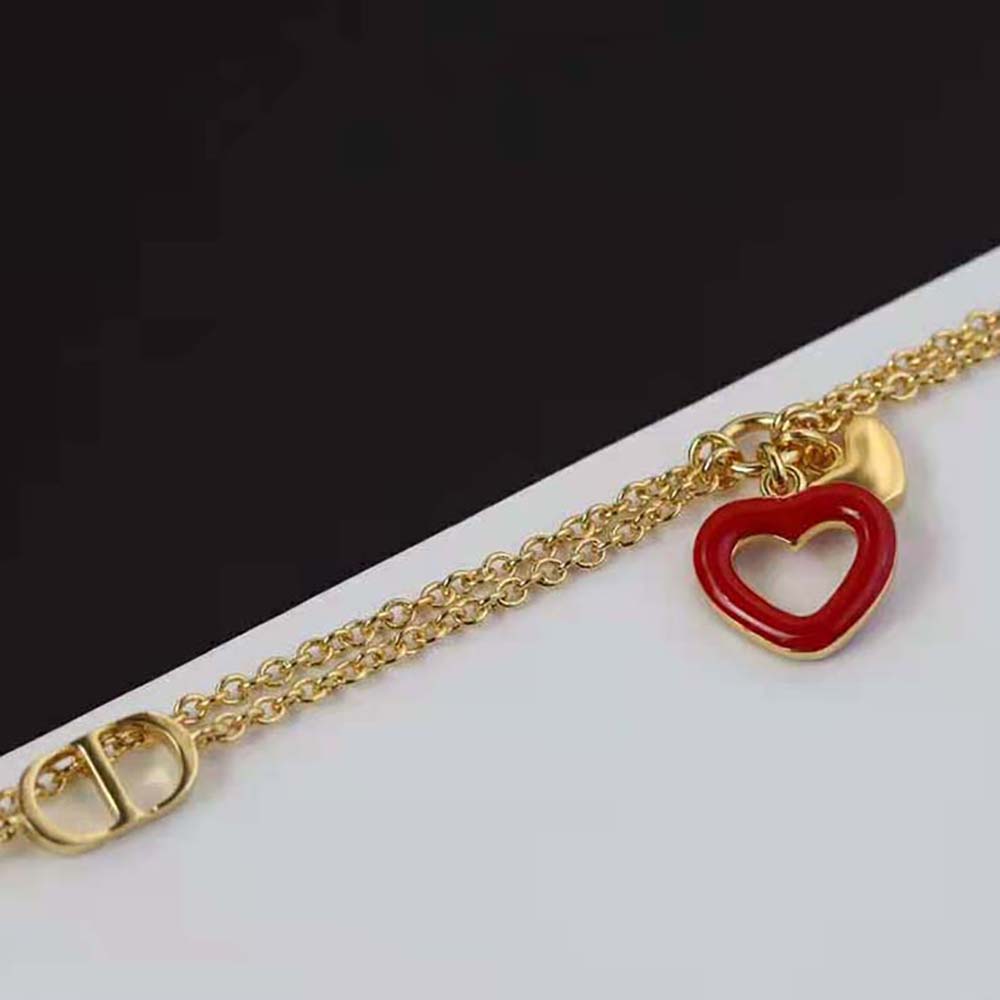 Dior Women Dioramour Necklace Gold-Finish Metal and Red Lacquer - image 5