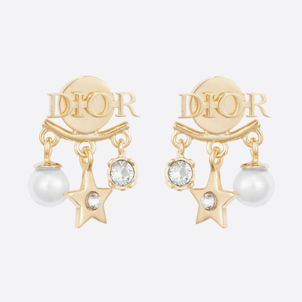 Front view of Dior Women Dio(r)evolution Earrings Gold-Finish Metal