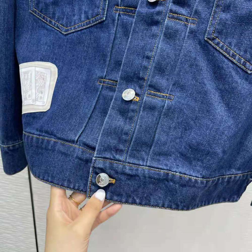 Dior Women Kenny Scharf Mkii Blouson Raw Blue Technical Cotton Denim - image 9