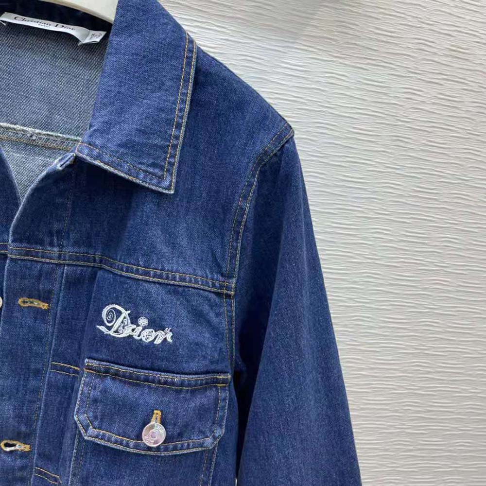 Dior Women Kenny Scharf Mkii Blouson Raw Blue Technical Cotton Denim - image 8