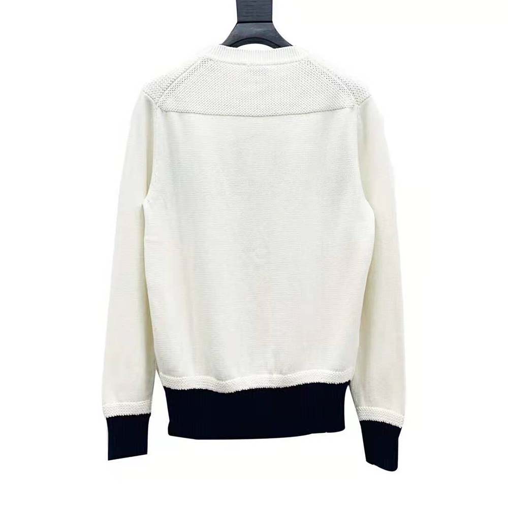 Detailed shot of technical cotton texture on Dior Women Kenny Scharf Sweater