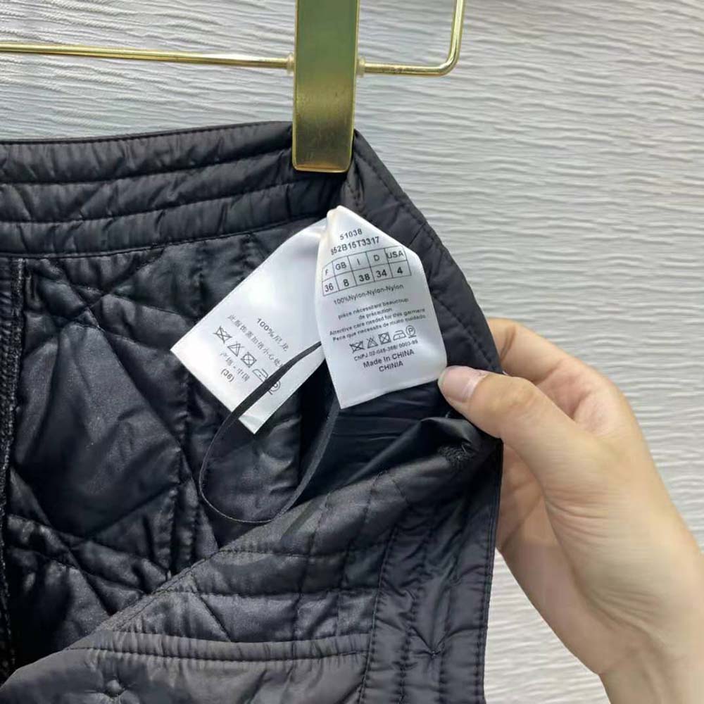 Dior Women Macrocannage Mid-Length skirt Black Quilted Technical Taffeta - image 10