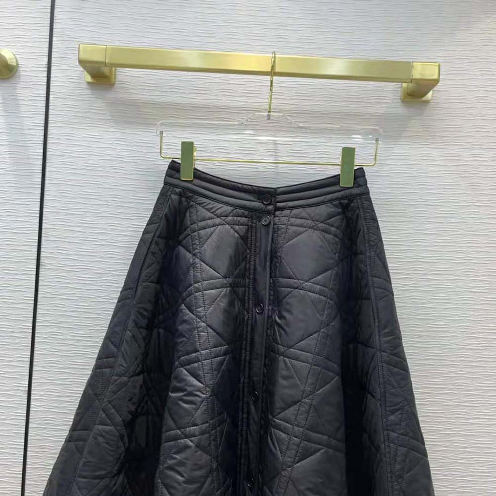 Dior Women Macrocannage Mid-Length skirt Black Quilted Technical Taffeta - image 5