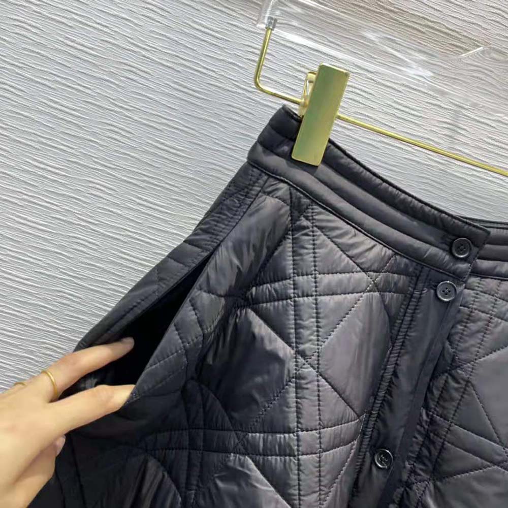 Dior Women Macrocannage Mid-Length skirt Black Quilted Technical Taffeta - image 7