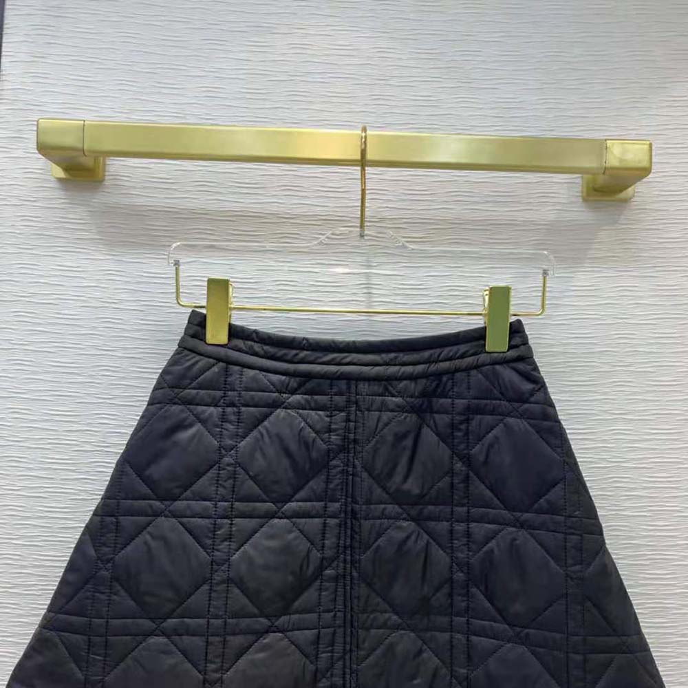 Dior Women Macrocannage Miniskirt Black Quilted Technical Taffeta - image 4