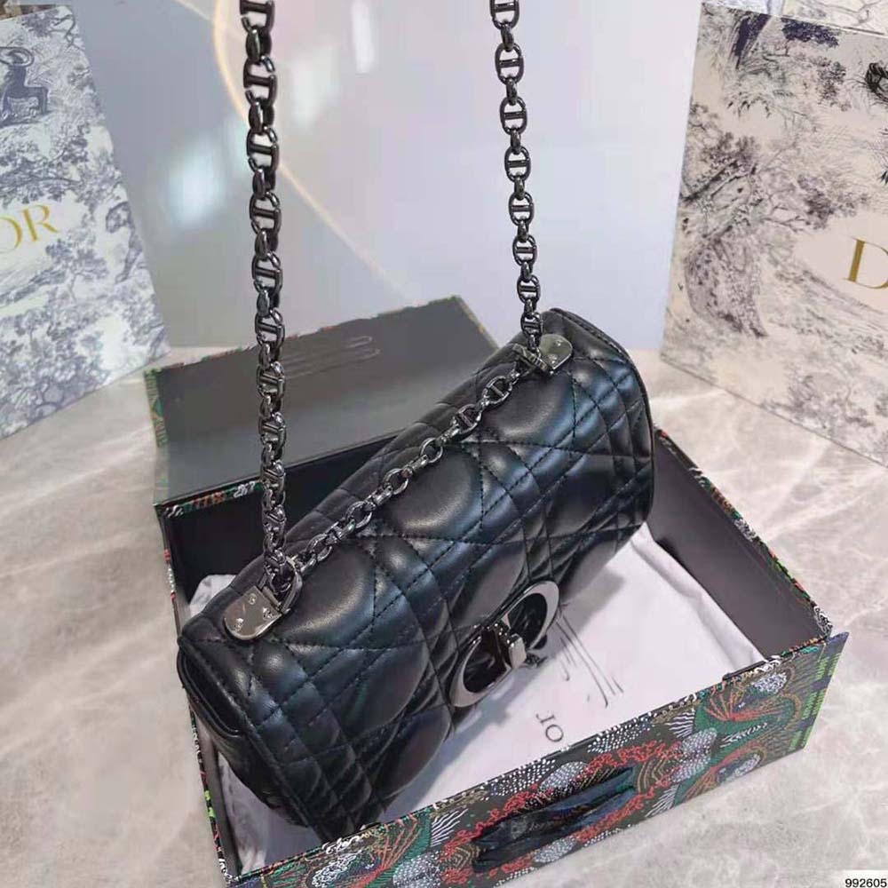 Dior Women Medium Dior Caro Bag Black Quilted Macrocannage Calfskin - image 6