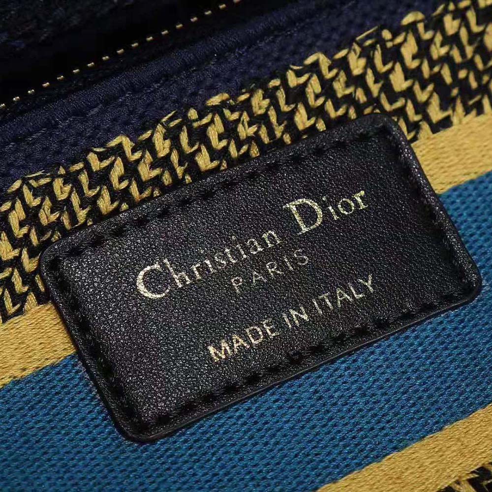 Dior Women Medium Lady D-lite Bag Latte Multicolor Dior Constellation Embroidery-Blue - image 6