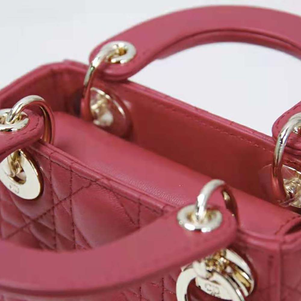 Dior Women Micro Lady Dior Bag Red Cannage Lambskin - image 8