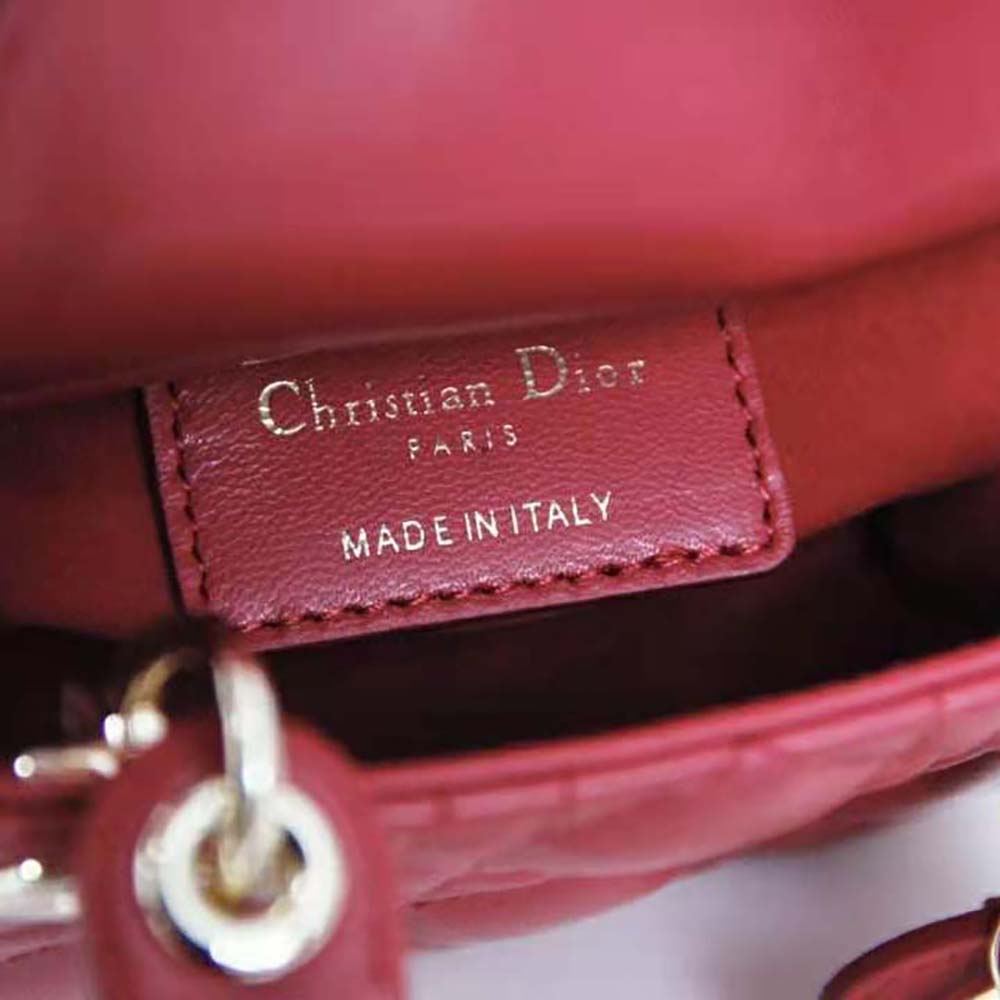 Dior Women Micro Lady Dior Bag Red Cannage Lambskin - image 11