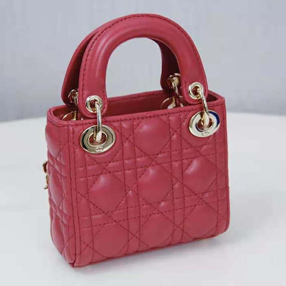 Dior Women Micro Lady Dior Bag Red Cannage Lambskin - image 4