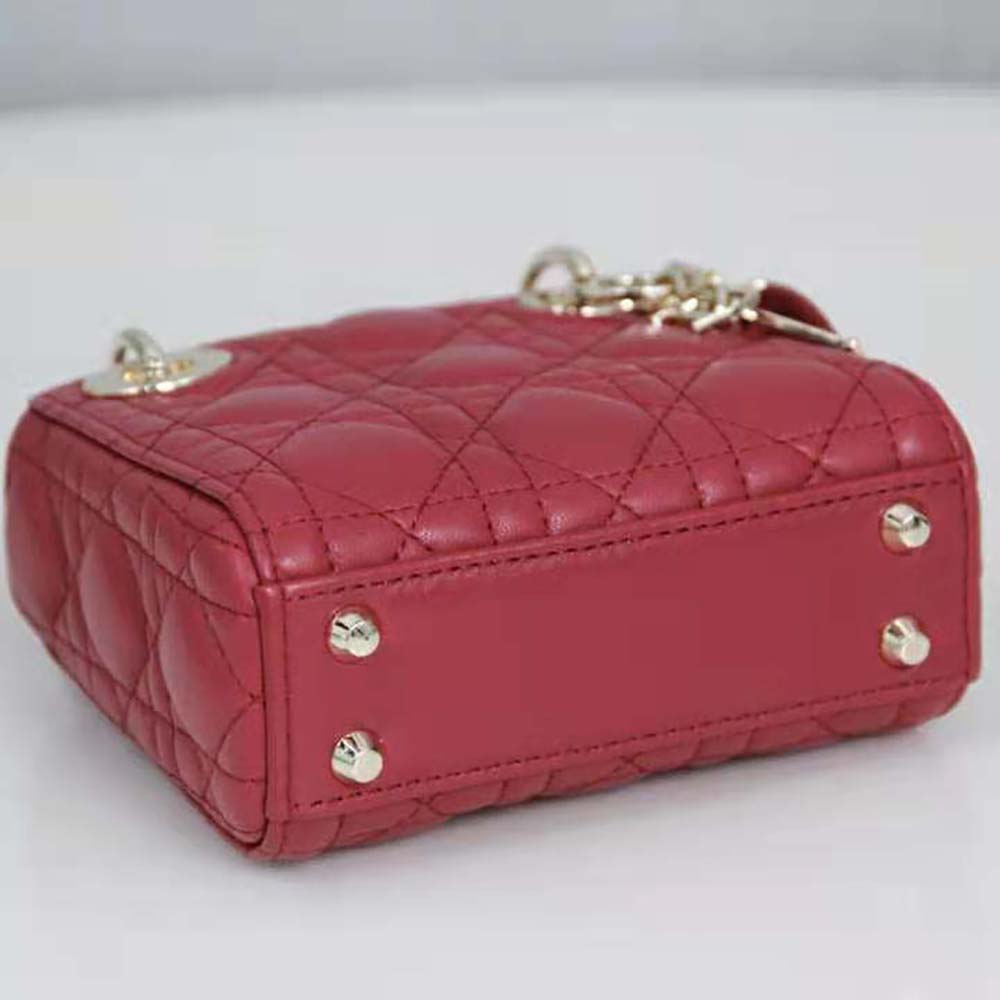 Dior Women Micro Lady Dior Bag Red Cannage Lambskin - image 5