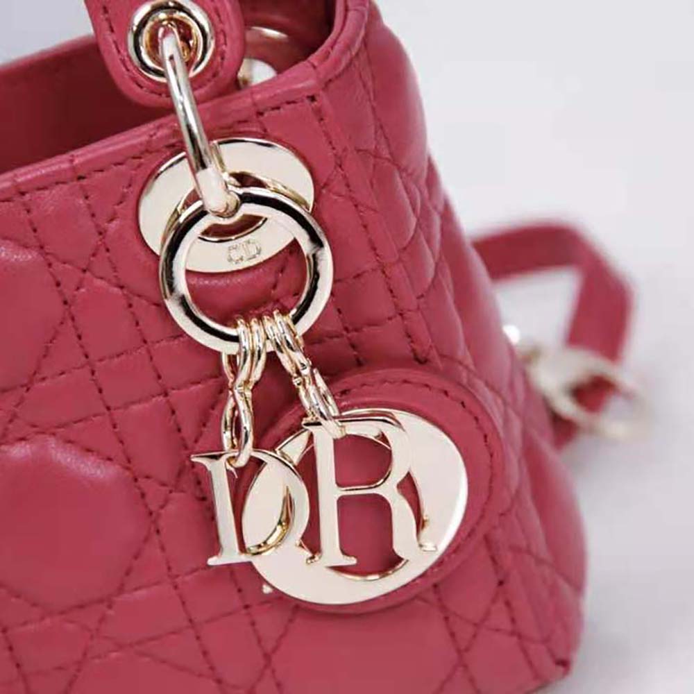 Dior Women Micro Lady Dior Bag Red Cannage Lambskin - image 6