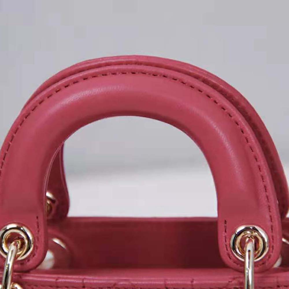 Dior Women Micro Lady Dior Bag Red Cannage Lambskin - image 7