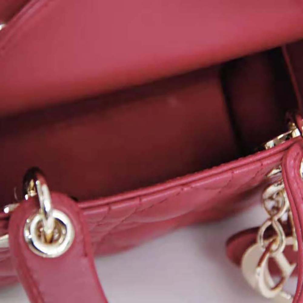 Dior Women Micro Lady Dior Bag Red Cannage Lambskin - image 10