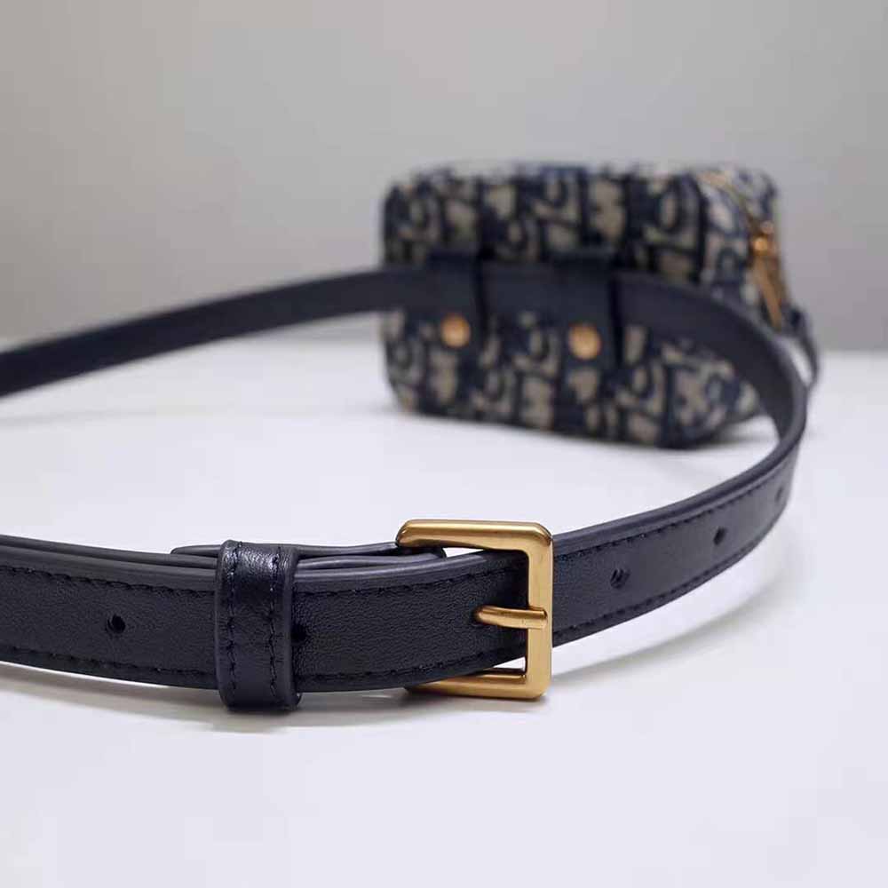 Dior Women Oblique Belt Pouch Blue Dior Oblique Jacquard - image 5