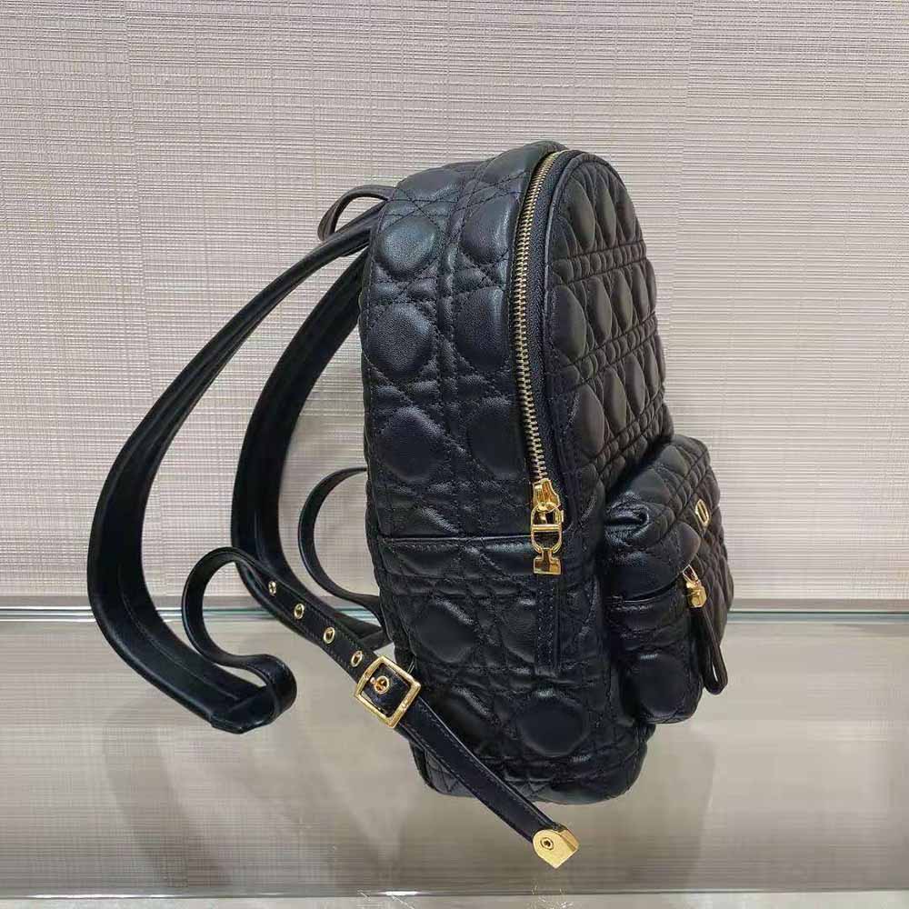 Dior Women Small Dior Backpack Black Cannage Lambskin - image 4