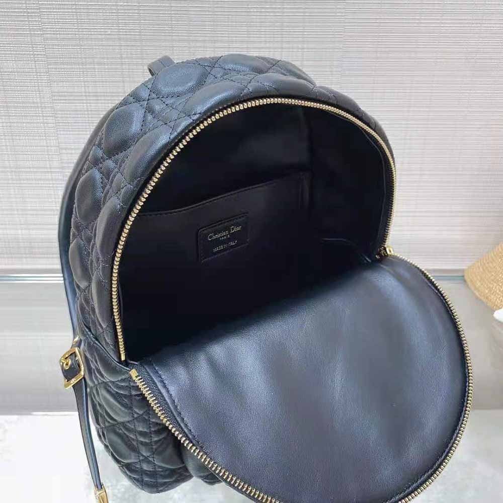 Dior Women Small Dior Backpack Black Cannage Lambskin - image 7