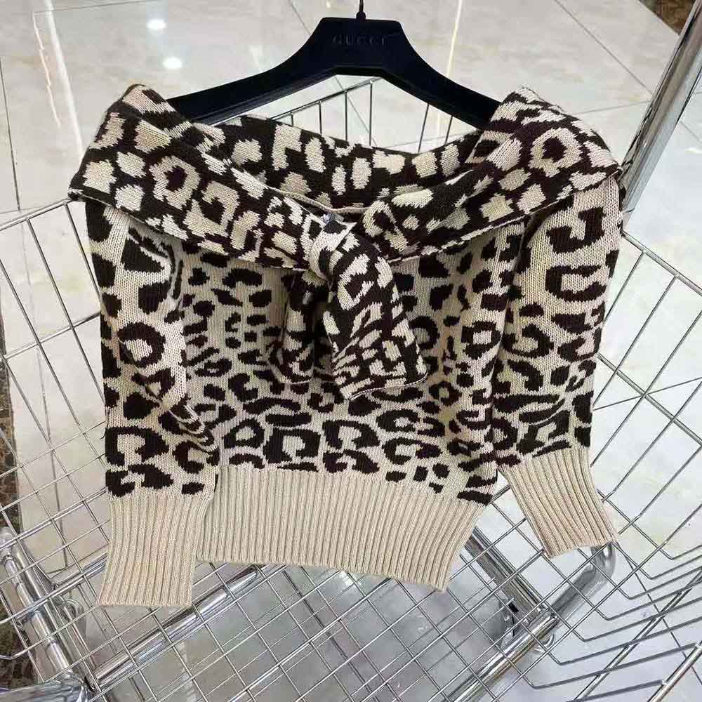 Texture and multicolor accents on Dior Women Tied Collar Sweater beige sweater