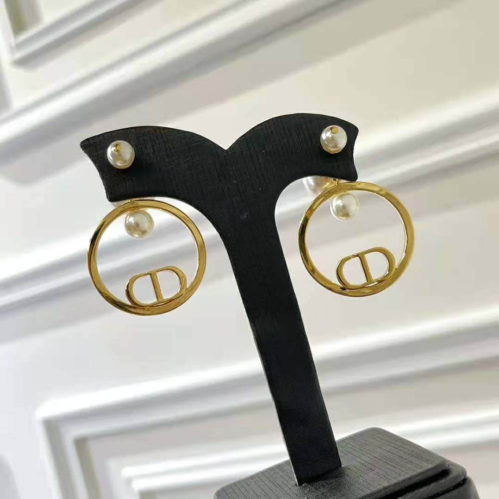 Side profile showing double-sided design of Dior Women Tribales Earrings