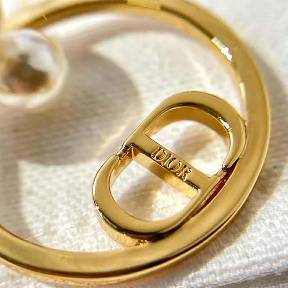 Dior Women Tribales Earrings Gold-Finish Metal and White Resin Pearls - image 7