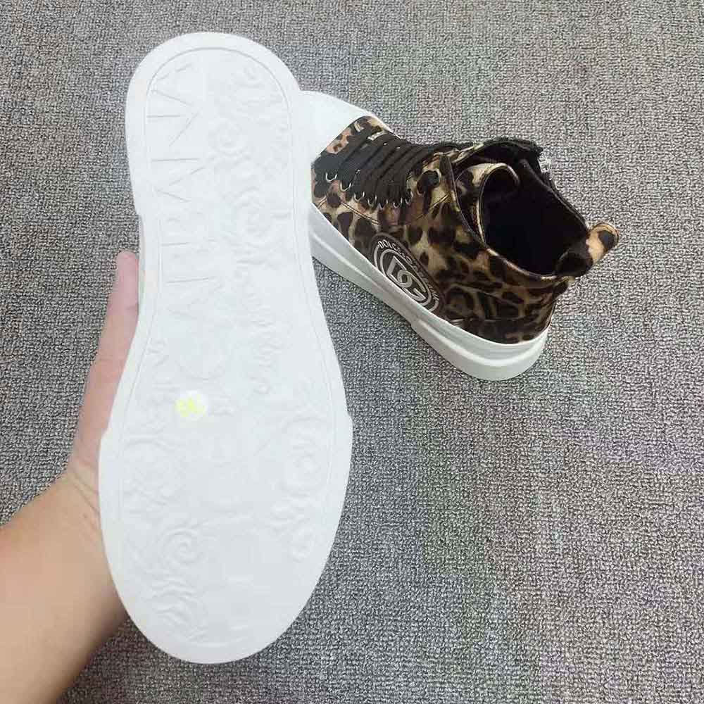 Dolce Gabbana D&G Women Cotton drill Portofino Light Mid-Top Sneakers with Leopard Print - image 9