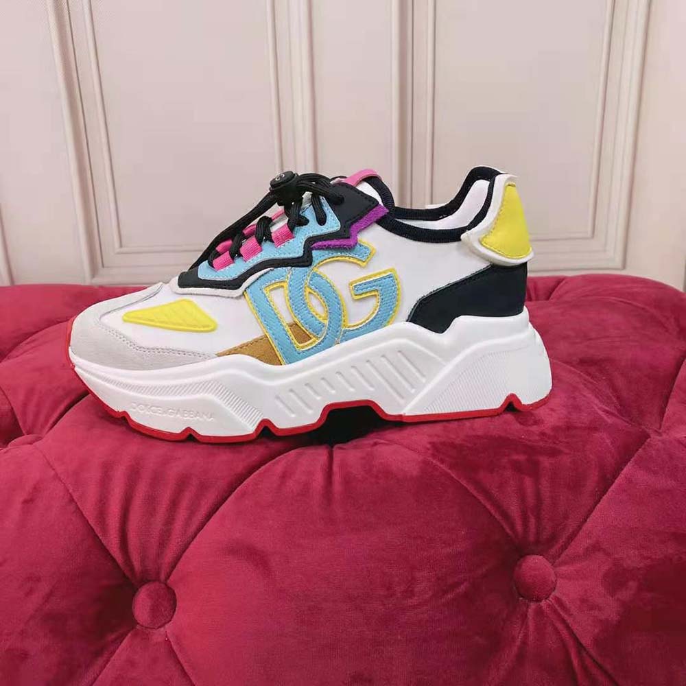 Top angle showing lace closure on Dolce Gabbana D&G Daymaster Sneakers