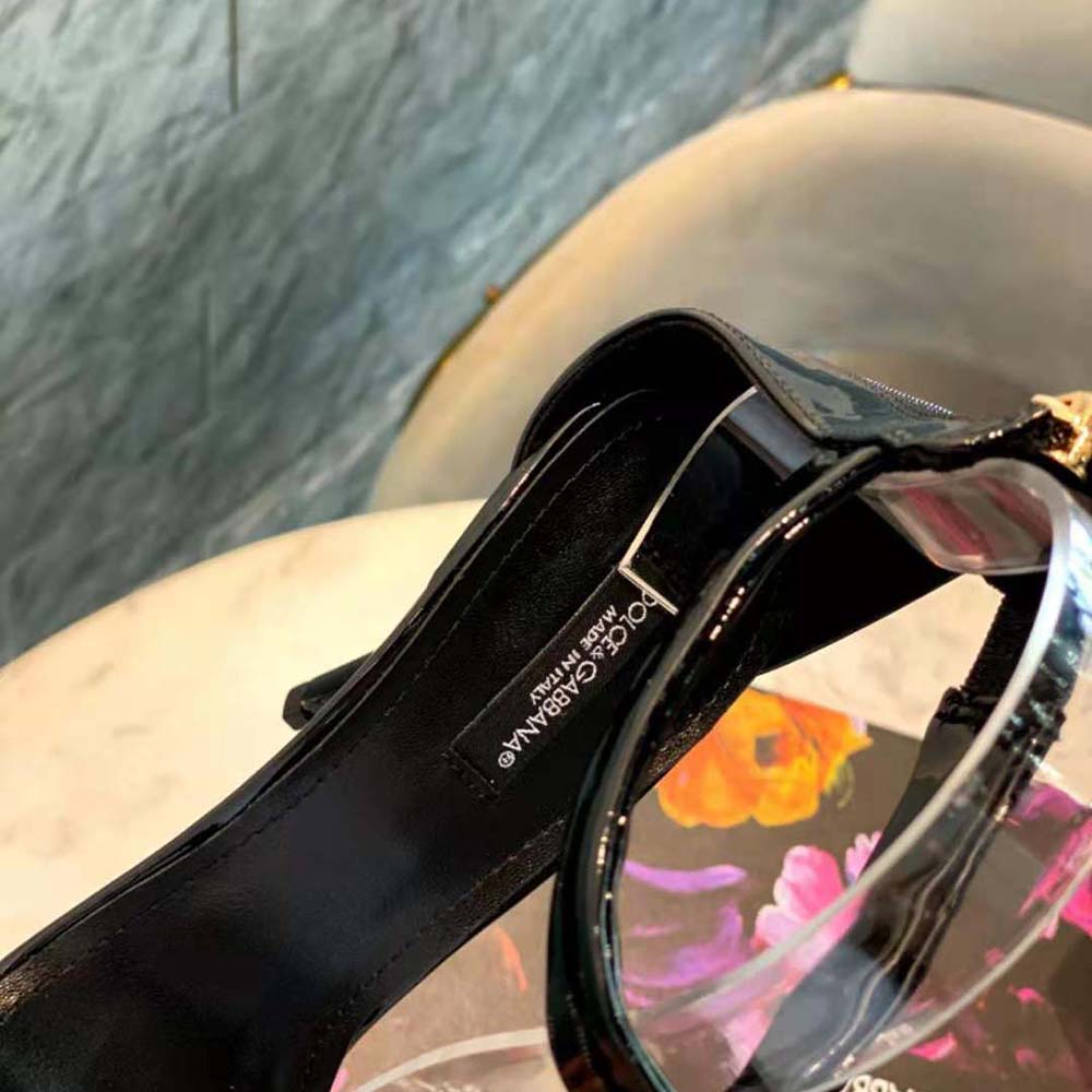 Dolce Gabbana D&G Women Patent Leather Sandals with Pearls - image 8