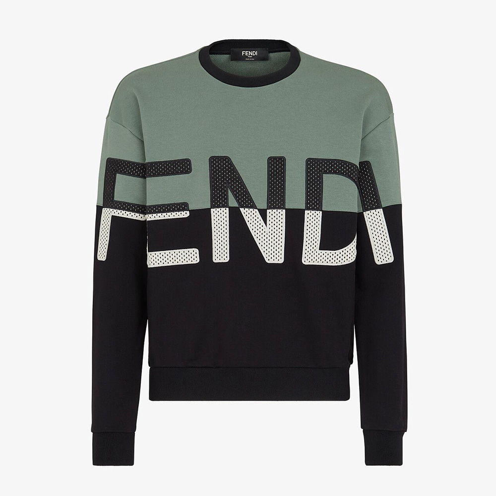 Fendi Men Long-sleeved Crew-Neck Multicolor Cotton Sweatshirt - image 1