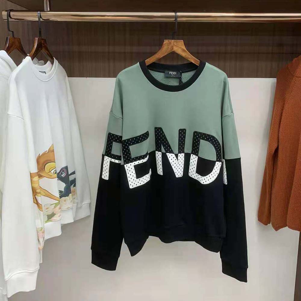 Fendi Men Long-sleeved Crew-Neck Multicolor Cotton Sweatshirt - image 3