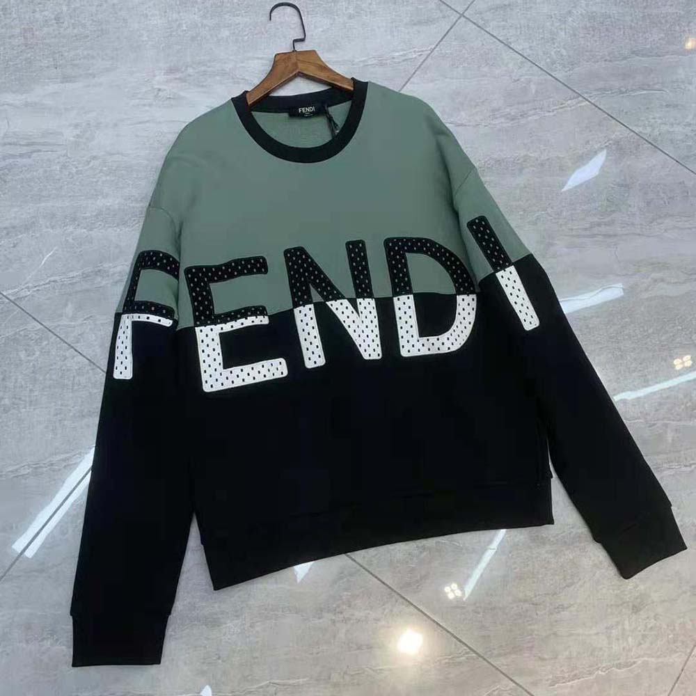 Fendi Men Long-sleeved Crew-Neck Multicolor Cotton Sweatshirt - image 2