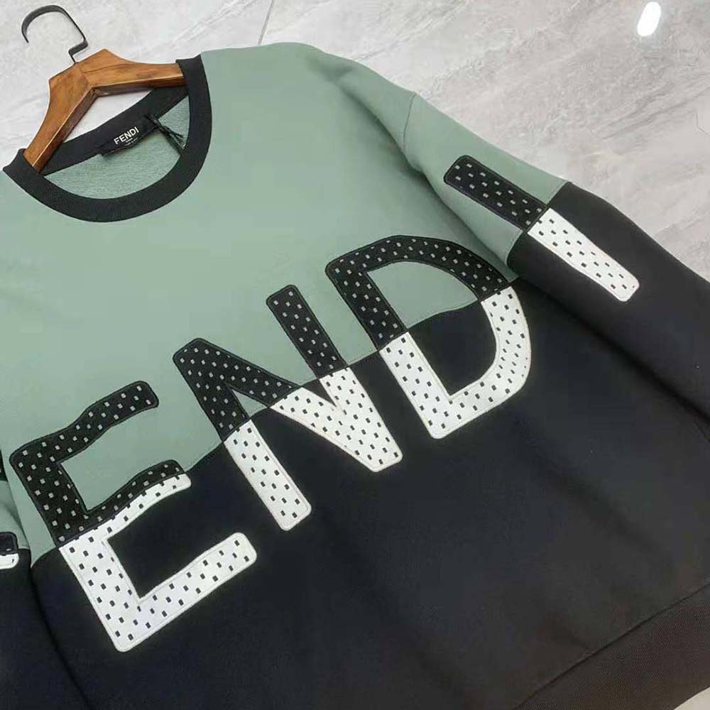 Fendi Men Long-sleeved Crew-Neck Multicolor Cotton Sweatshirt - image 6