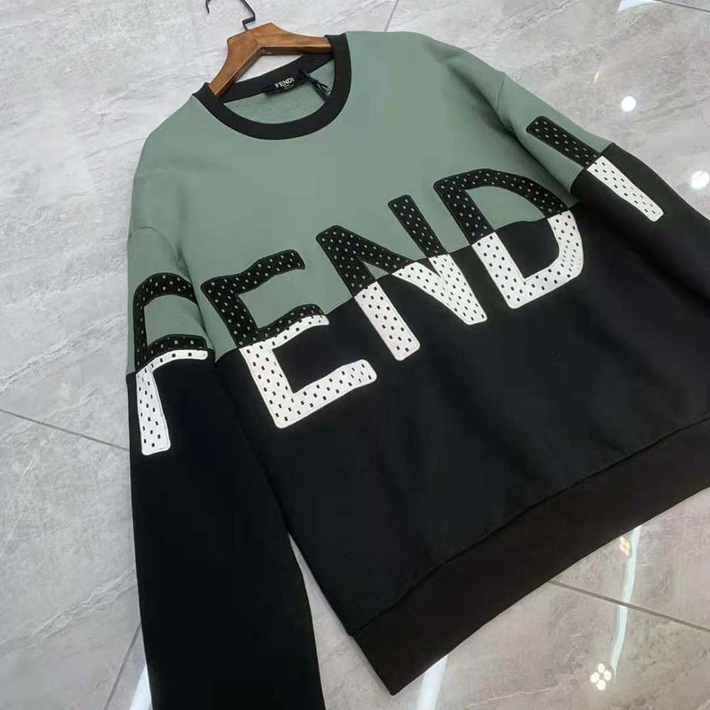 Fendi Men Long-sleeved Crew-Neck Multicolor Cotton Sweatshirt - image 5