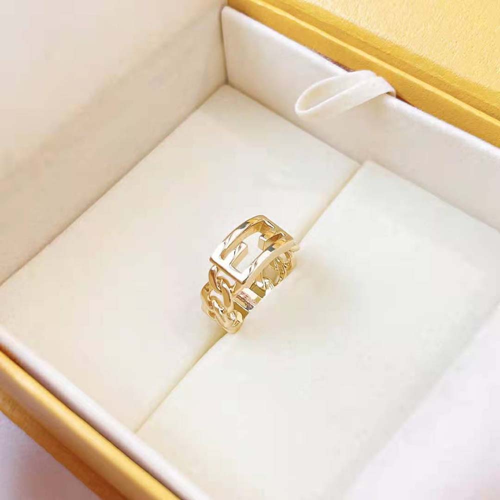Fendi Women Baguette Chain Gold-Colored Ring - image 7