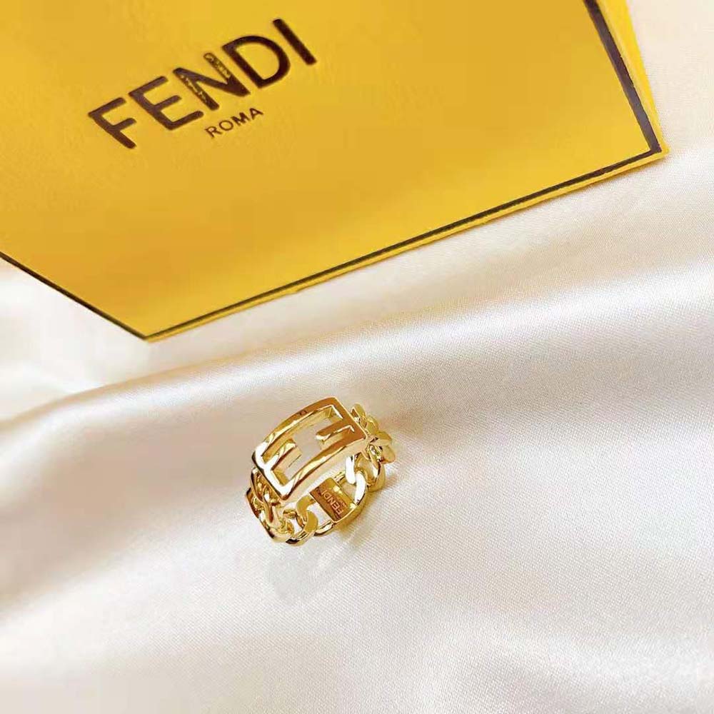 Fendi Women Baguette Chain Gold-Colored Ring - image 6
