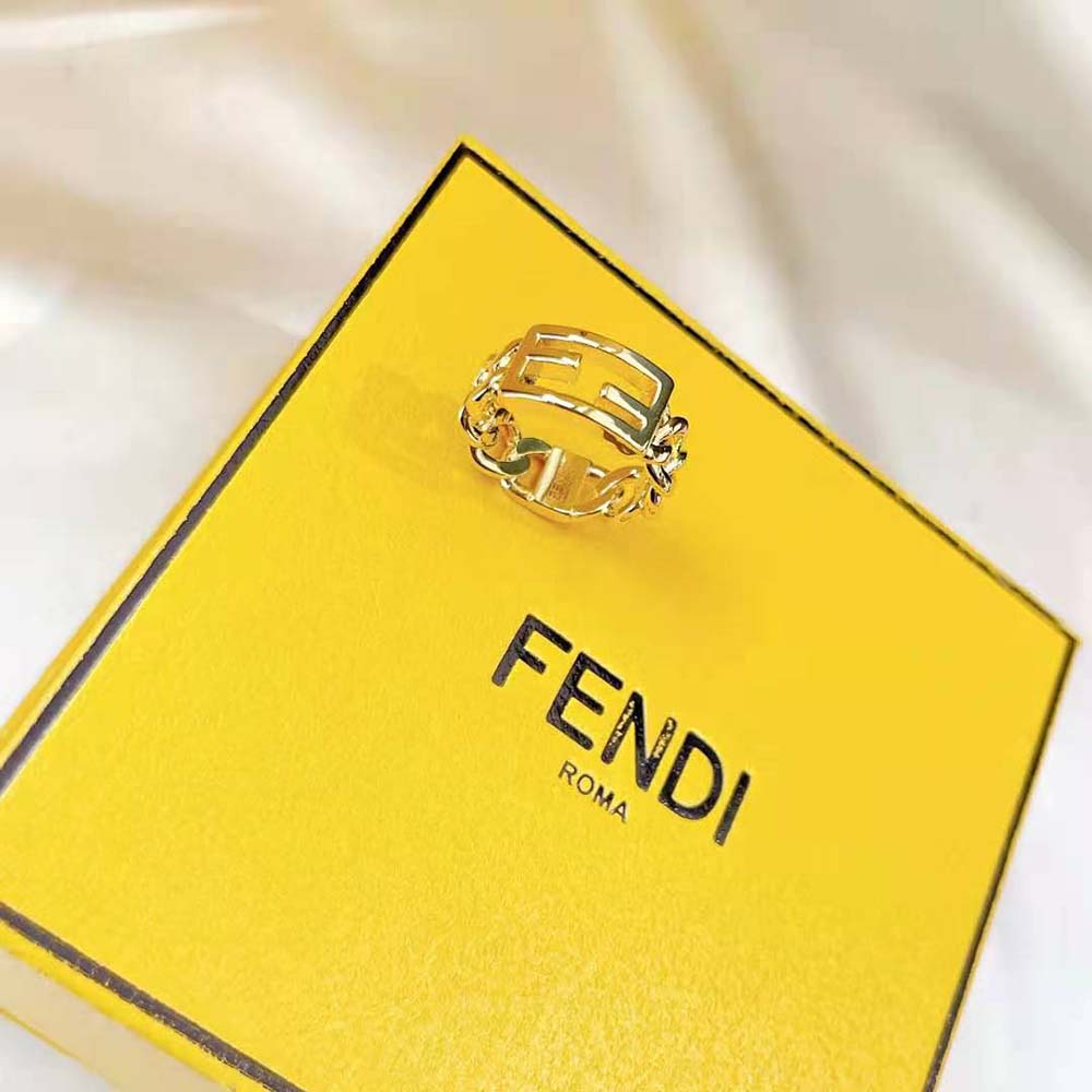 Fendi Women Baguette Chain Gold-Colored Ring - image 5