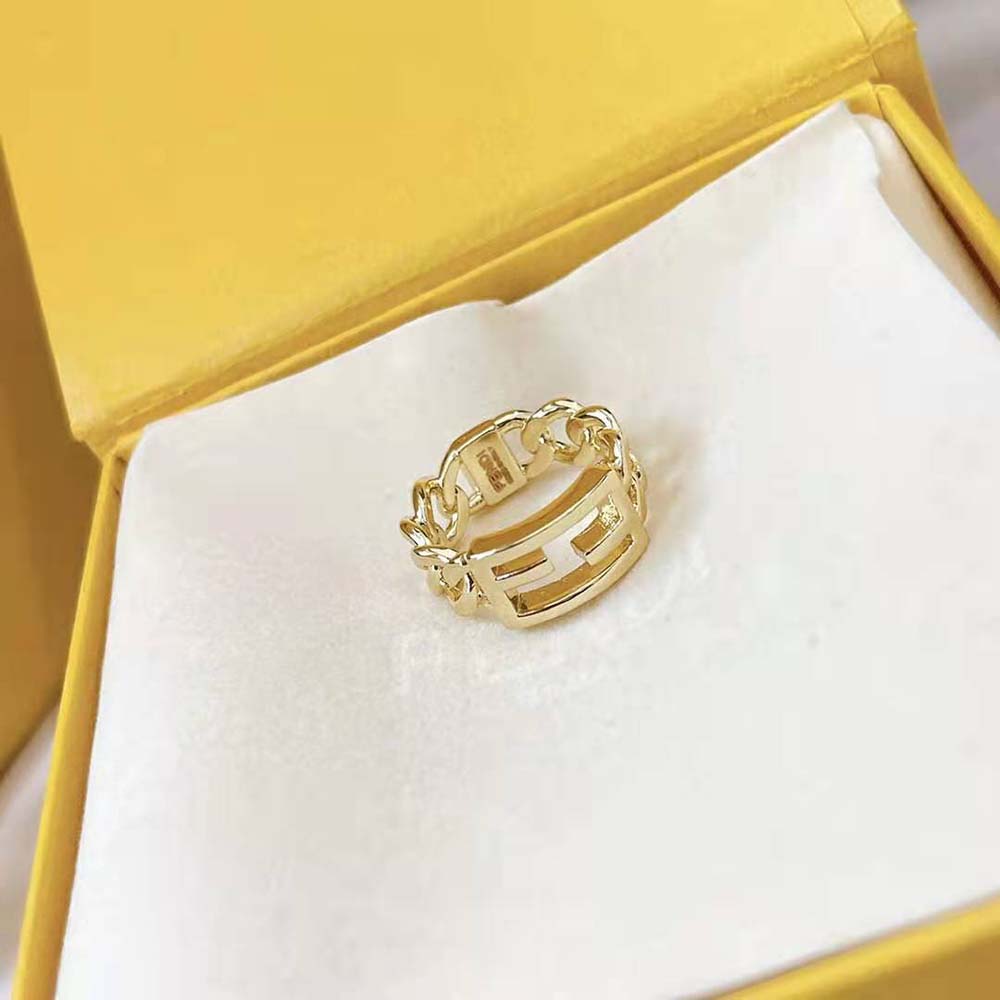 Fendi Women Baguette Chain Gold-Colored Ring - image 4