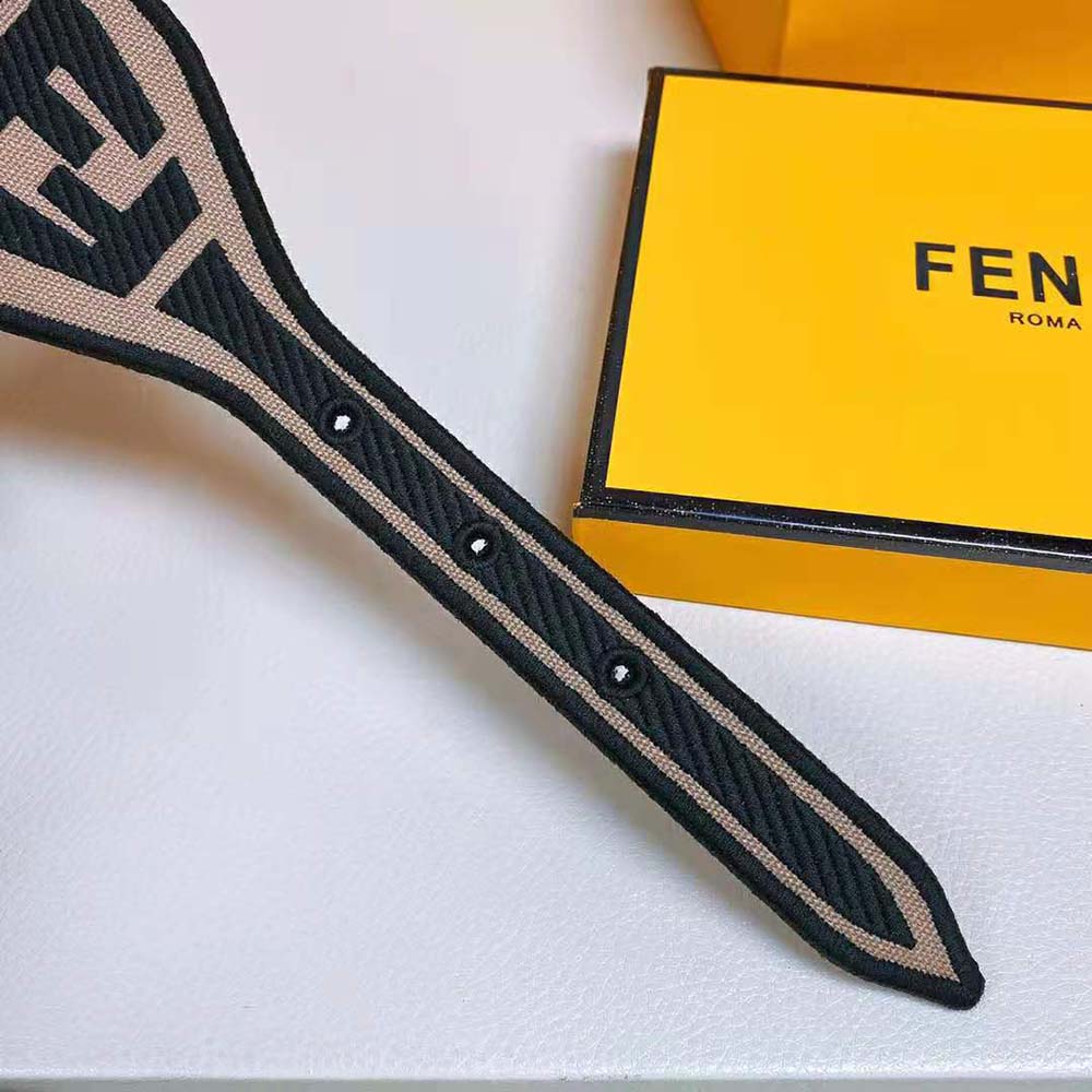 Fendi Women Canvas High Waist Belt 6 cm-Brown - image 5