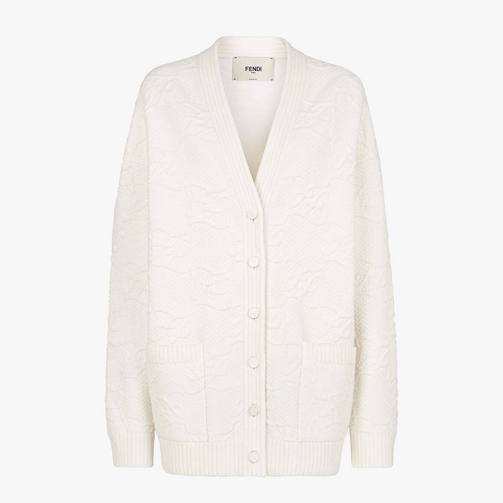 Fendi Women Cardigan White Wool and Cashmere Cardigan - image 1