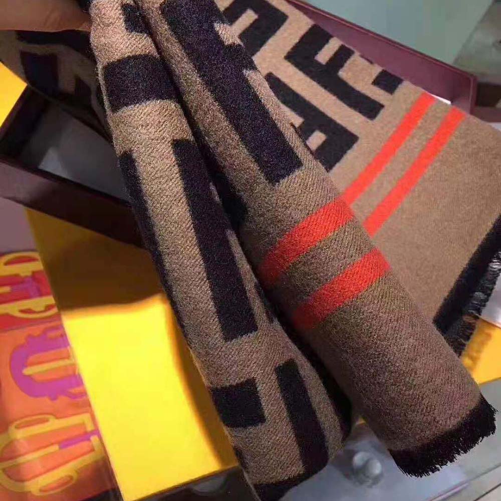 Fendi Women FF Poncho Multicolor Wool and Silk Poncho-Brown - image 5